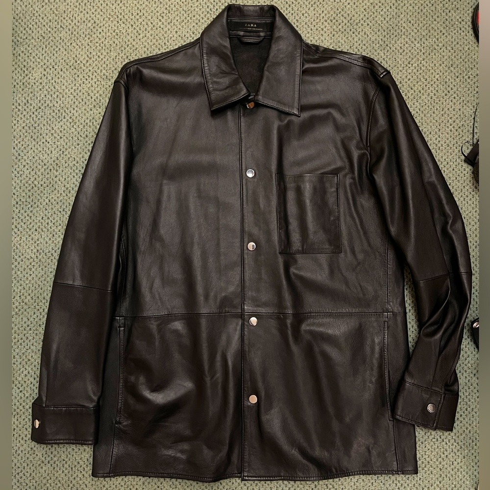 Zara leather shirt Men’s M goatskin